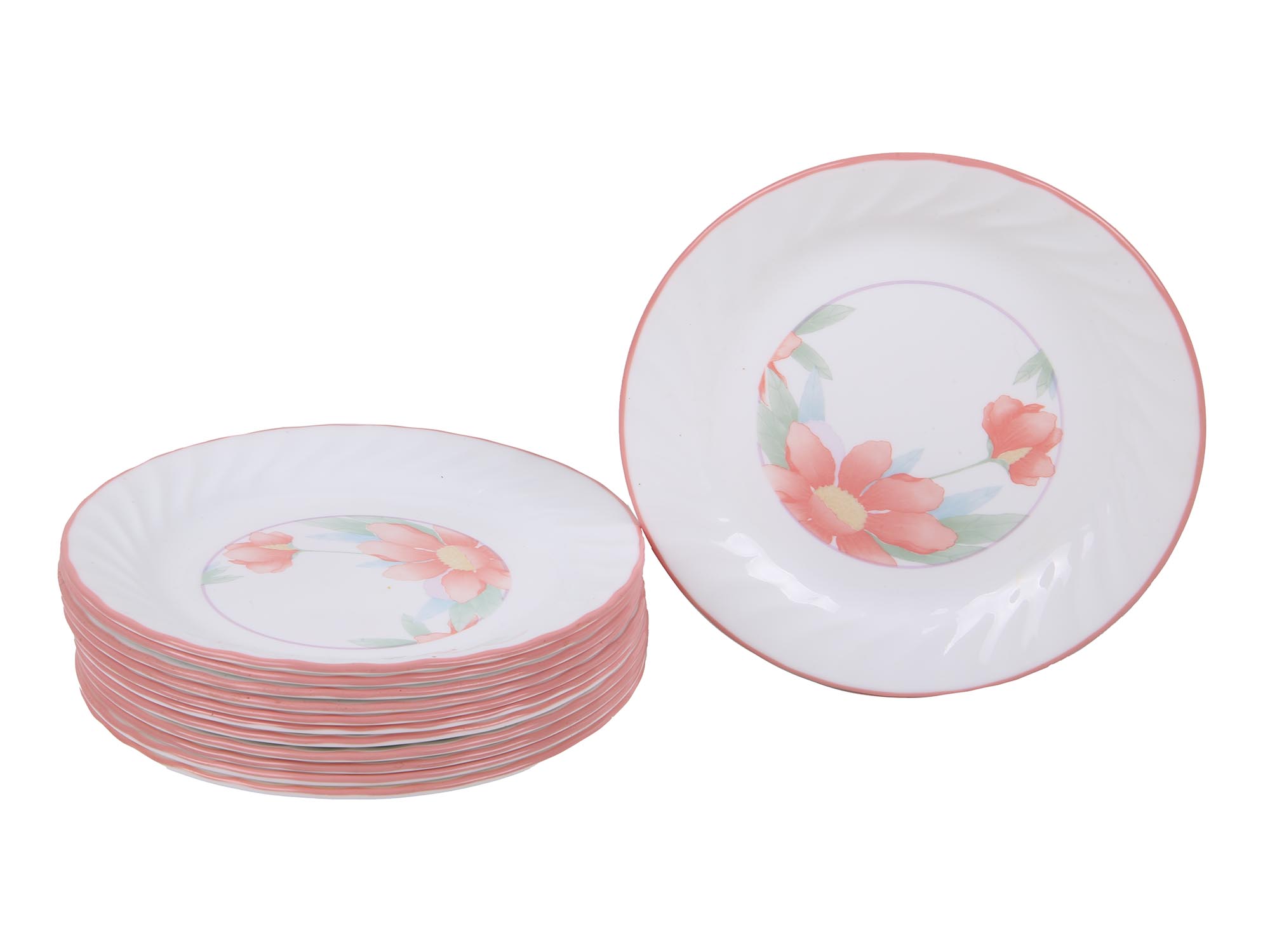 VINTAGE CORELLE DINNERWARE PINK FLORAL TRIMMING PIC-3